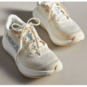 HOKA Rincon 4 Running Shoe Womens Cream Light Blue Size 7